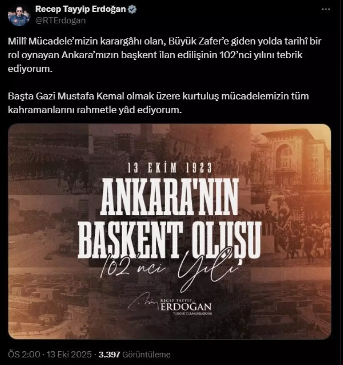 cumhurbaskani erdogan ankaranin baskent ilan edilisinin 102 yilini kutladi Ecmh8UQ2.jpg